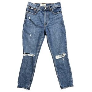 Abercrombie & Fitch Women’s The Skinny High Rise Jeans distressed Sz 26/2 short
